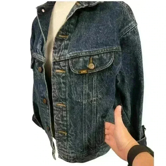VINTAGE 80s Lee denim jean jacket - Picture 4 of 16